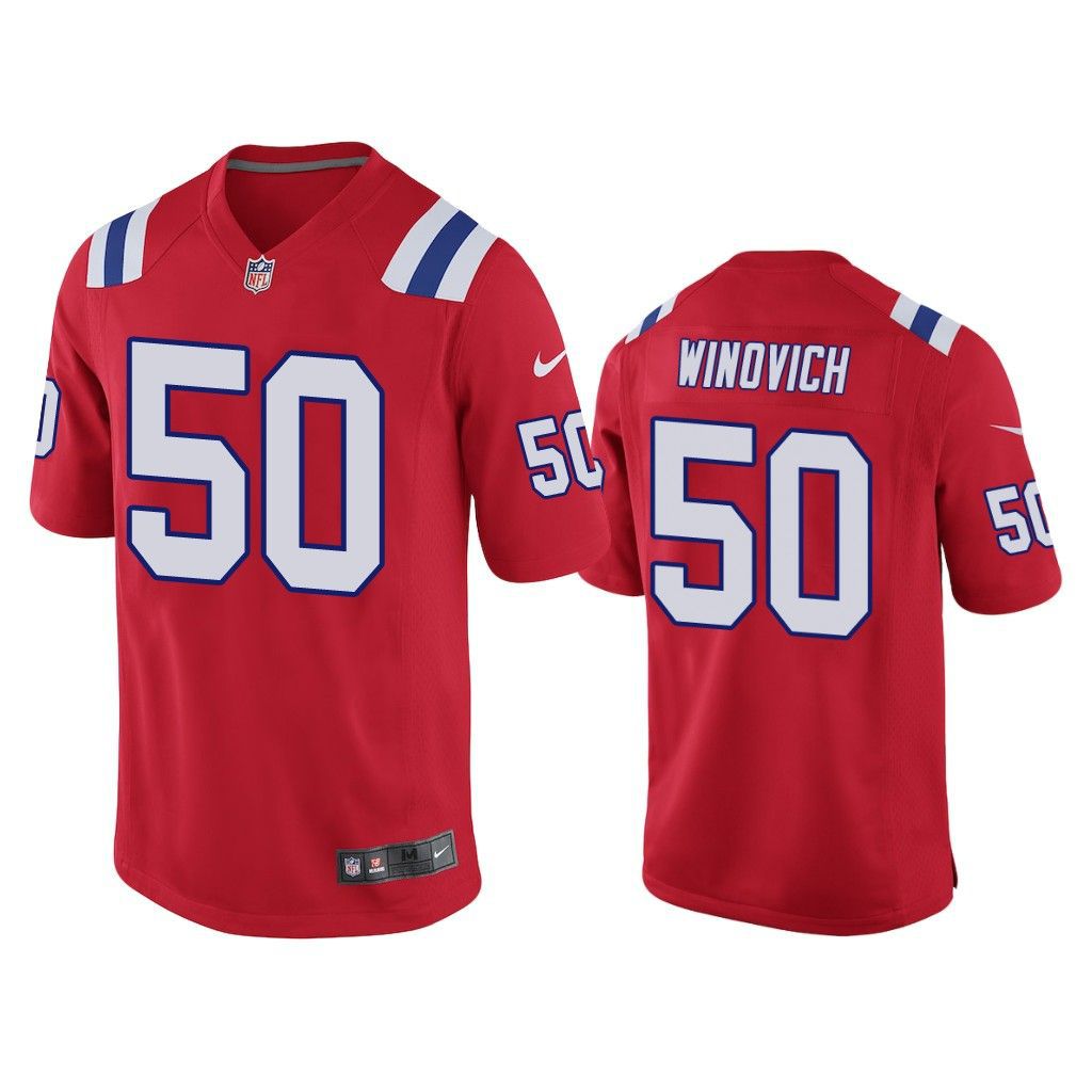 Men New England Patriots #50 Chase Winovich Nike Red Game Player NFL Jersey